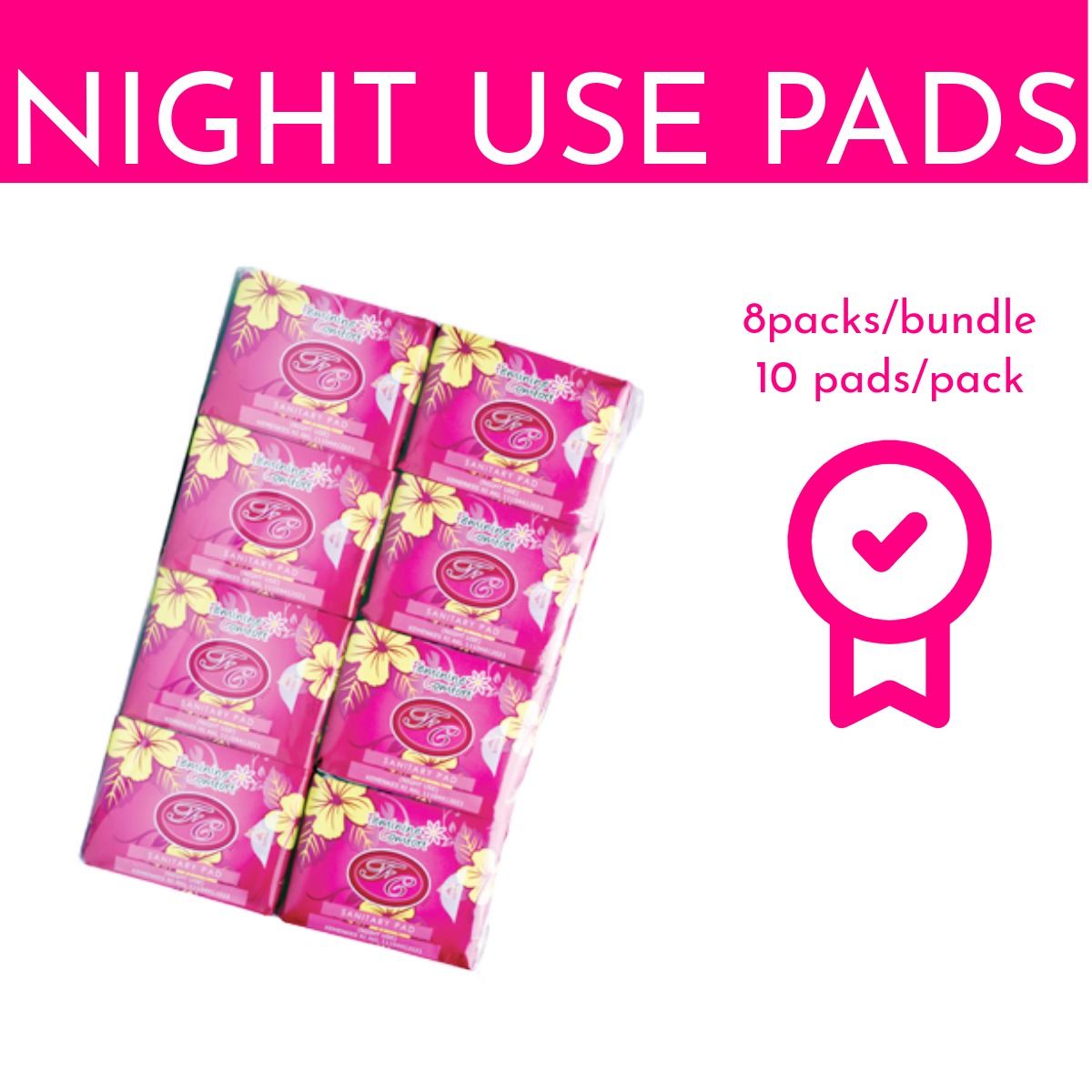 FC Bio Sanitary Pad - Night Use - 8 Packs