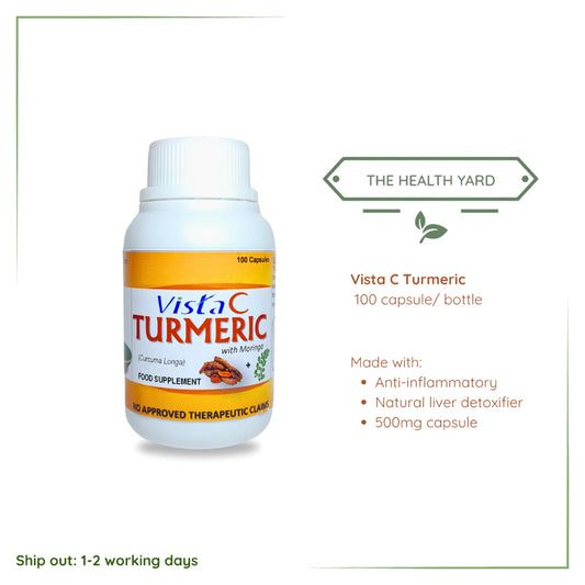 Vista C | Turmeric with Moringa 100 capsules | The Health Yard